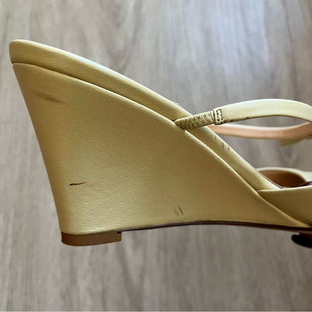 Rouje Paris Eve Wedge Mules Nappa Butter Yellow Size 37 - Picture 7 of 16
